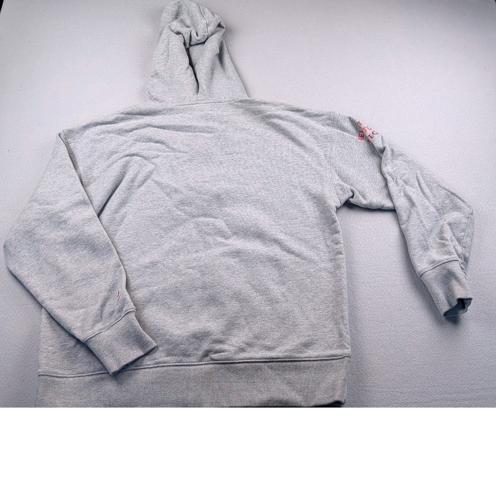 Peloton Womens Quarter Zip Hoodie Heather Gray Red Accents Pullover Sweatshirt